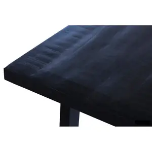 Rectangular Dining Table Mango Black / 76 H x 180 L x 90 W cm