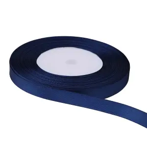 10mm Navy Double Sided Satin Polyester Ribbon Roll, 25 metres