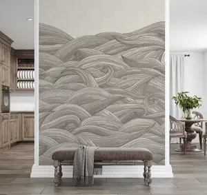 Galerie Crafted Beige Waves 3-Panel Wall Mural