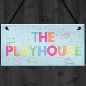 Red Ocean Child's Playhouse Sign Hanging Door Wall Plaque Son Daughter Birthday Gift Home Decor