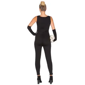 Women's Skeleton Jumpsuit Costume - black L