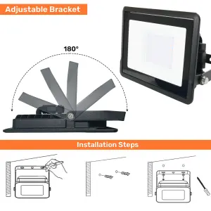 LED floodlight with faster connector 100W, 10000 Lumens, IP65, Day Light 6500K