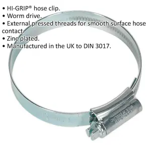 10 PACK Zinc Plated Hose Clip - 55 to 70mm Diameter - External Pressed Threads