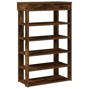 Berkfield Shoe Rack Smoked Oak 60x30x98 cm Engineered Wood