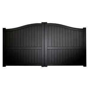 Aluminium Double Swing Gate 3750x1600mm Black