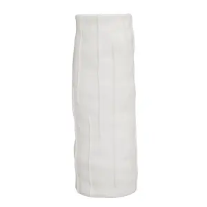 Interiors by Premier Traditional Stoneware White Large Vase, Versatile Flower Vase, Compact And Lightweight Vase For Flowers