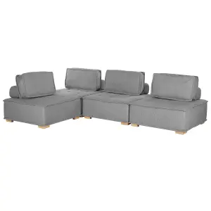 Corner Sofa TIBRO Grey Fabric Right Hand