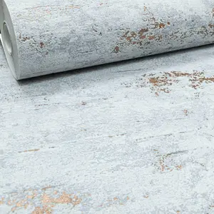 Stone Concrete Industrial Wallpaper Paste The Wall Dark Grey Metallic Copper