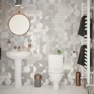 Johnson Tiles Geo Ash Matt Patterned Ceramic Wall Tile Sample