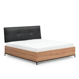 Elegant Loft Caramel Ottoman Bed H1120mm W1670mm D2150mm with Spacious Storage and Upholstered Headboard