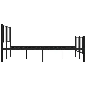 Berkfield Metal Bed Frame with Headboard and Footboard Black 200x200 cm