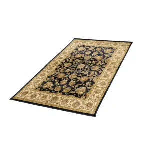 Kendra Navy Traditional Large Rug, (L)235cm x (W)160cm