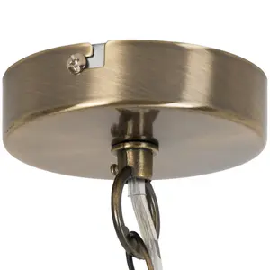 GoodHome Rochford Vintage Satin Antique brass effect Pendant ceiling light, (Dia)170mm