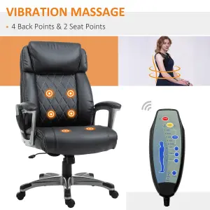 Vinsetto Vibration Massage Executive Chair High Back w/ Adjustable Height Black