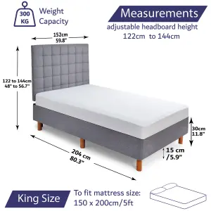 Divan Bed With Headboard & Mattress King Size Divan Base Bed - Pocket Sprung Mattress