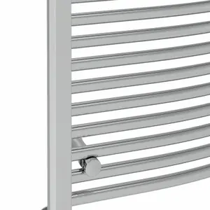 Rinse Bathrooms Electric Heated Towel Rail Curved Chrome Bathroom Towel Radiator 1600x600mm - 800W