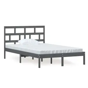 Berkfield Bed Frame Grey Solid Wood Pine 120x200 cm