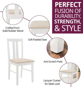 Hallowood Furniture Aston Pair of Dining Chair in White Painted Finish