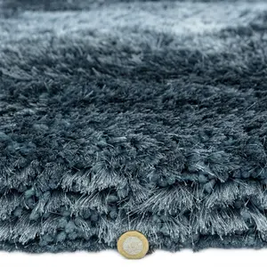 Ultra Thick Plush Shaggy Rug Airforce Blue Rug 70x140cm for the