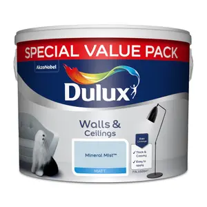 Dulux Walls & Ceilings Mineral Mist Vinyl matt Emulsion paint, 7.5L