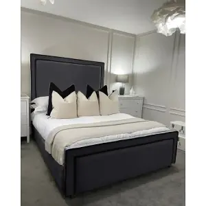 Bianca Plush Velvet Steel Bed Frame