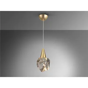 Luminosa Aquaria Integrated Led Pendant Ceiling Light Matt Gold, Transparent 3000K 450Lm