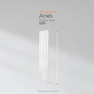 Warmhaus ARIES Flat profile single panel vertical radiator in white 1600 (h) x 588 (w)