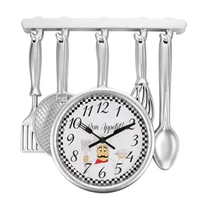 Hometime Kitchen Utensil Style Wall Clock 35cm