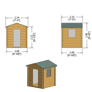 Shire Danbury 7x7 Log Cabin 19mm Logs