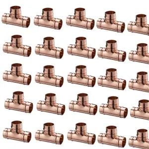 25 x Yorkshire Pre Soldered Copper Ring Tee Fittings 15mm pps7