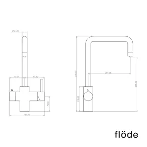 flode Vier 4 in 1 Instant Boiling Hot & Filtered Cold Water Tap Brushed Gold Finish