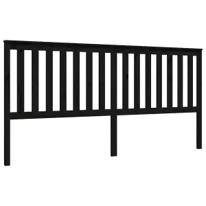 Berkfield Bed Frame with Headboard Black 200x200 cm Solid Wood