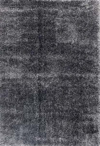 Modern Soft Plain Shimmer Shaggy Area Rugs Dark Grey 80x150 cm