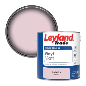 Leyland Trade Vinyl Matt Walls & Ceilings Emulsion Paint Cradle Pink (PPG1183-2) 2.5L