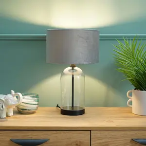 Glass Desk Lamp Black / Grey