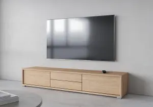 Minimalist Frida 39 Floating TV Cabinet 1800mm in Light Oak - Sleek Entertainment Centre H320mm D360mm