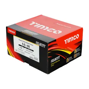 Timco - Velocity Premium Multi-Use Screws - PZ - Double Countersunk - Yellow (Size 5.0 x 60 - 1000 Pieces)