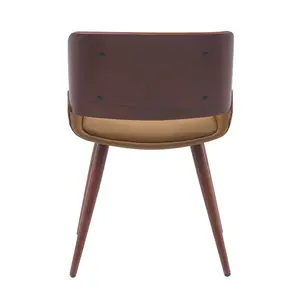 Ayrton Faux Leather Mid-Century Dining Chair Desert Sandstone