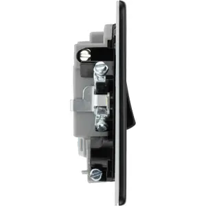 BG Flatplate Switched FCU with LED and Flex Outlet, Matt Black