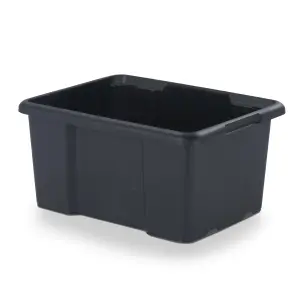 Form Fitty Black 26L Plastic Stackable Storage box