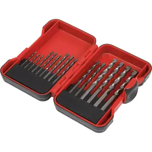 15-Piece Tungsten Steel Masonry Drill Bit Set in Assorted Sizes