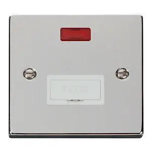 Polished Chrome 13A Fused Connection Unit With Neon - White Trim - SE Home