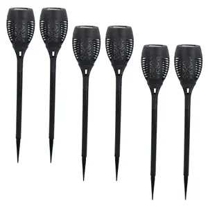 LED Flickering Flame Garden Solar Light Torch Waterproof Durable Outdoor 6pc