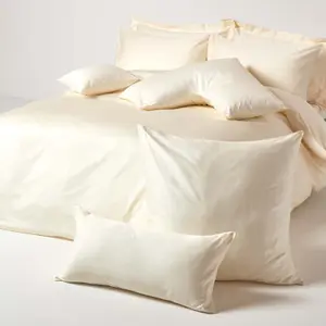 Homescapes Cream Continental Pillowcase Organic Cotton 400 TC, 40 x 40 cm