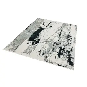 Grey Modern Easy to Clean Abstract Rug For Dining Room Bedroom And Living Room-160cm X 230cm