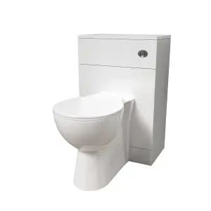 Nes Home 500mm Modern WC Unit & Ultra Standard Back To Wall Toilet With Cistern