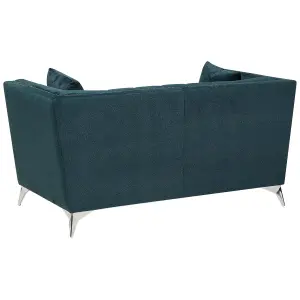 2 Seater Velvet Fabric Sofa Teal GAULA