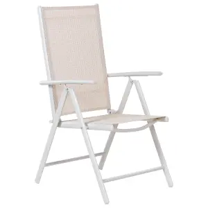 Set of 6 Garden Chairs CATANIA Metal Beige