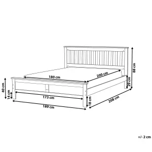 Wooden EU Super King Size Bed Dark MAYENNE