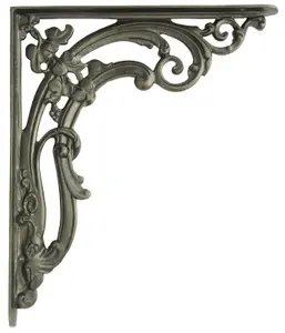 Castelion Single Large Cast Iron Victorian Scroll Leaf Shelf Bracket